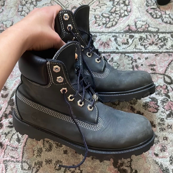 Blue Gray Timberland Boots - Picture 5 of 16